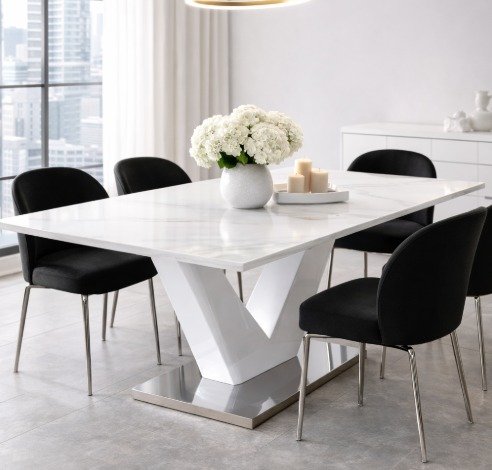 Mesa House neolith 200x100 blanca importada