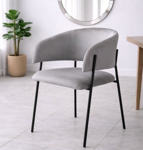 Silla Aura gris pana 4unid