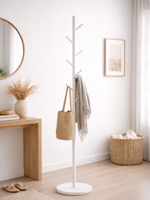 Perchero de Pie metalico Blanco