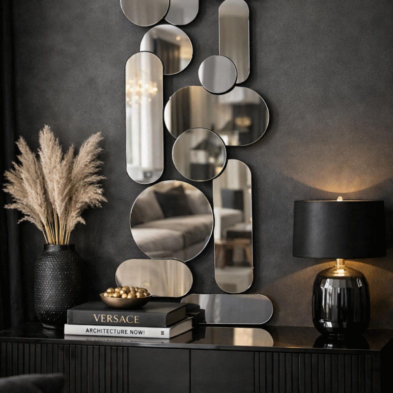 Espejo Decorativo Abstracto Vertical Estilo Contemporáneo