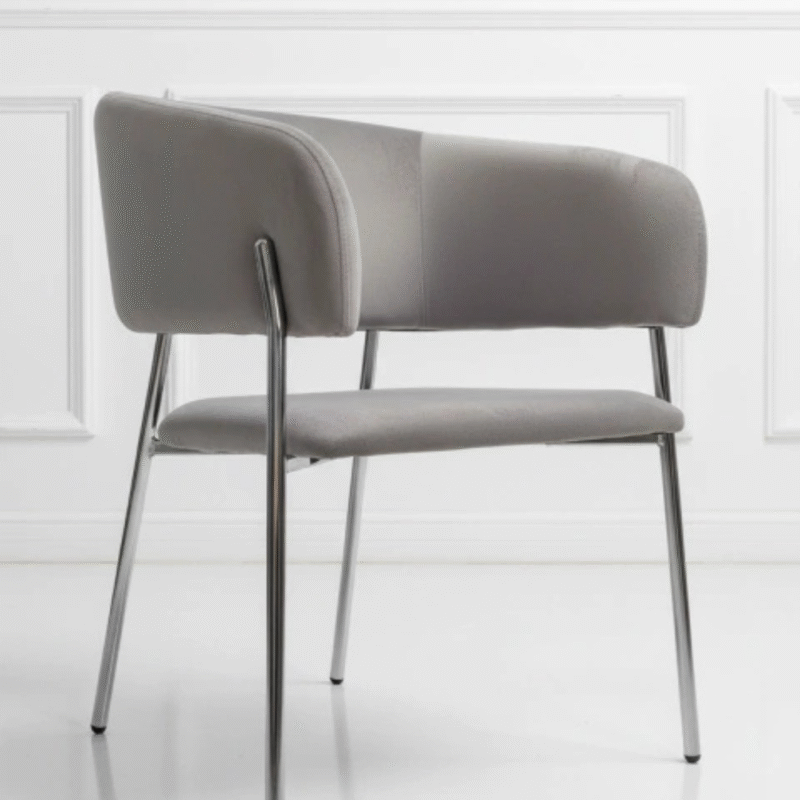 Silla Aura gris pana 4unid cromo
