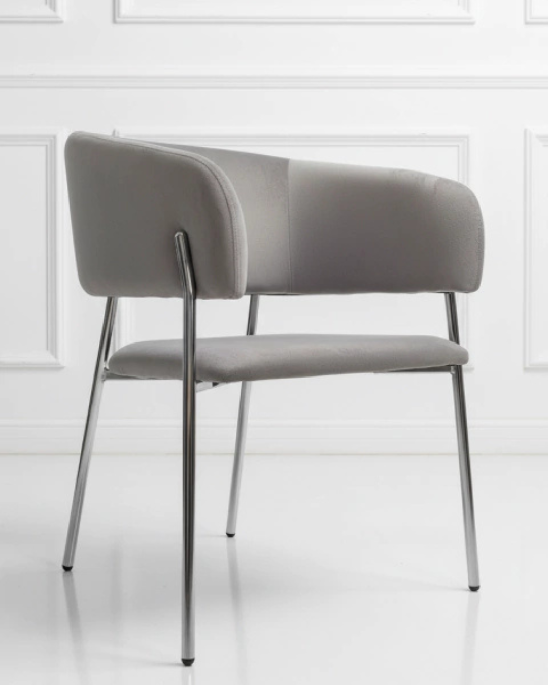 Silla Aura gris pana 4unid cromo