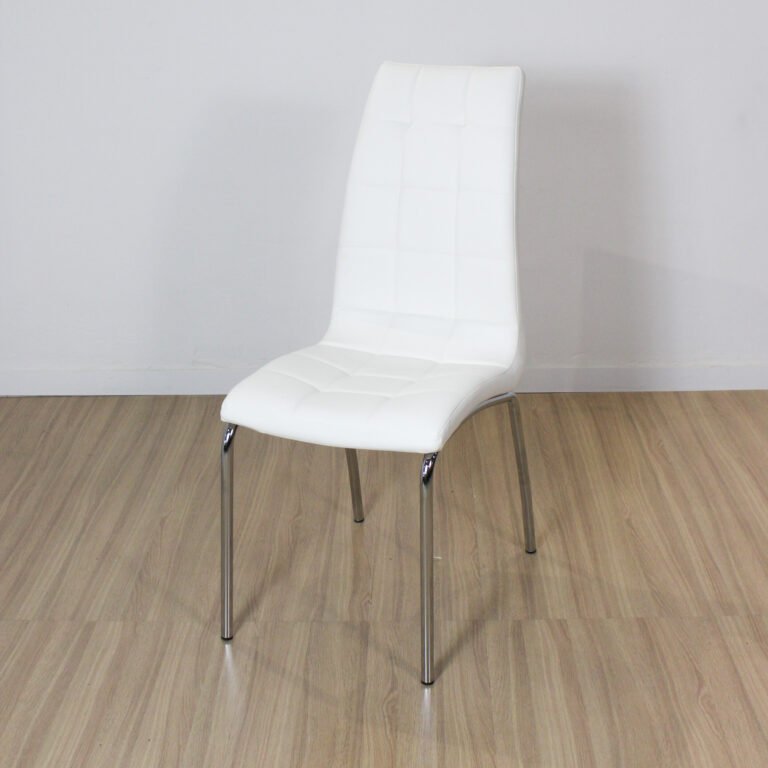 Silla Concept negra eco cuero blanca