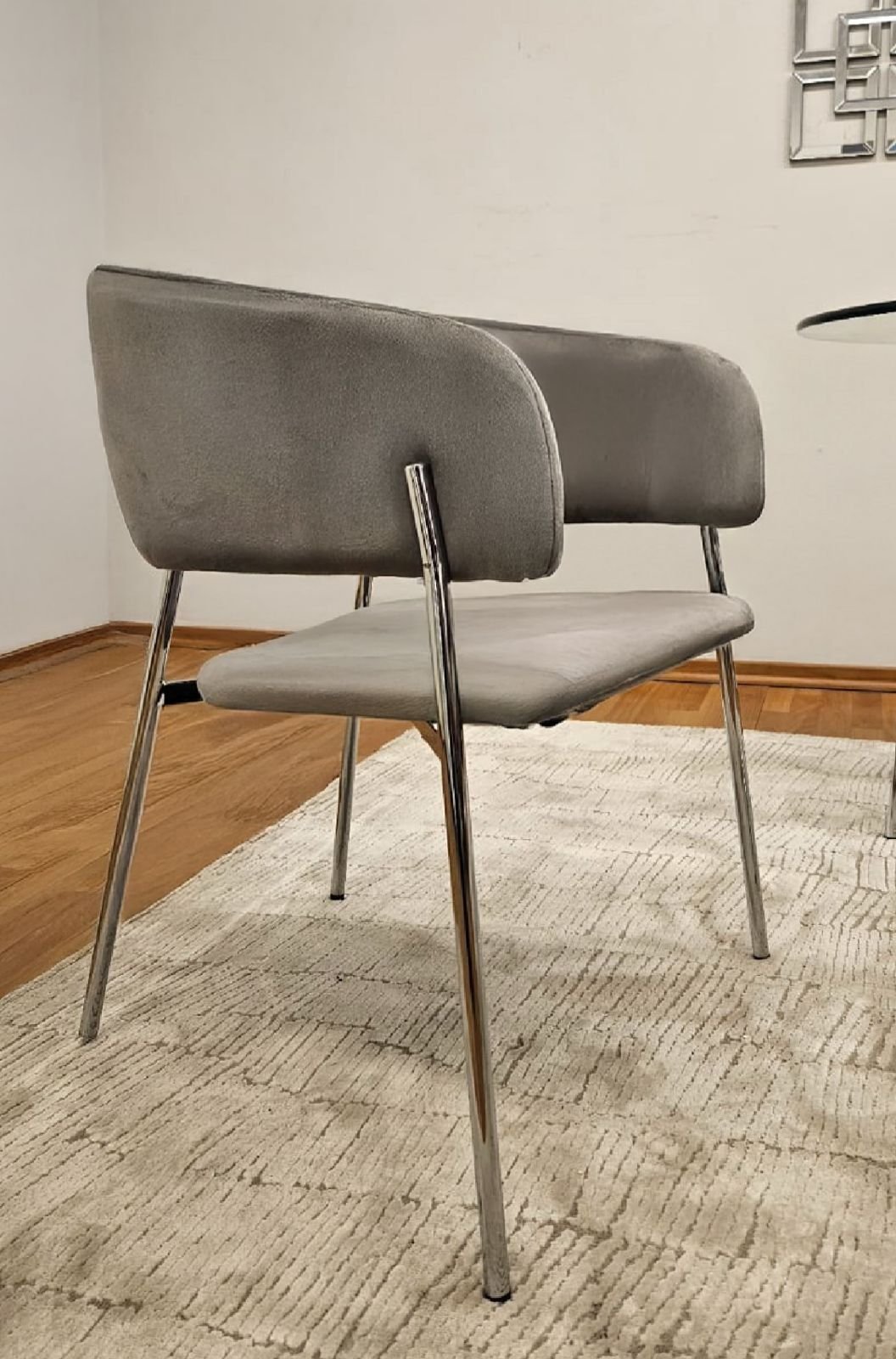 Silla Aura gris pana 4unid cromo - Imagen 2