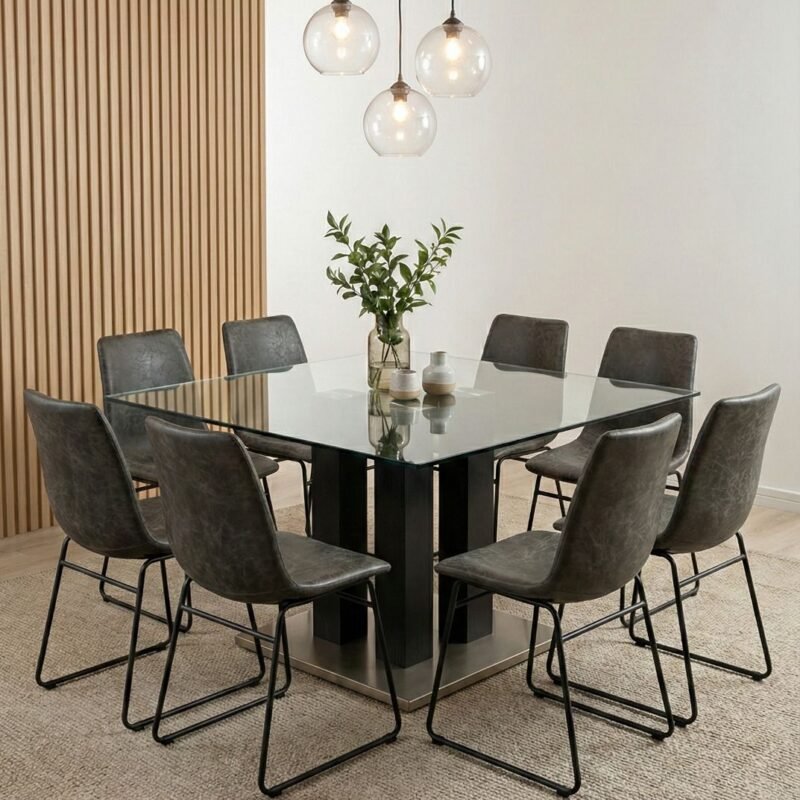 Mesa Cuadrada 140x40 base negra