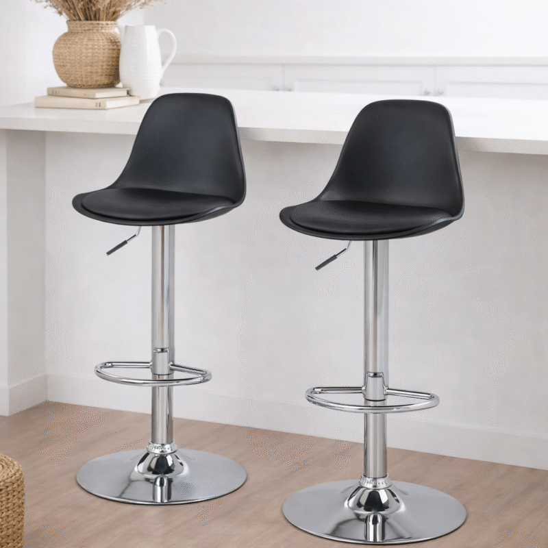 Banqueta tulip negra regulable - 2 unid