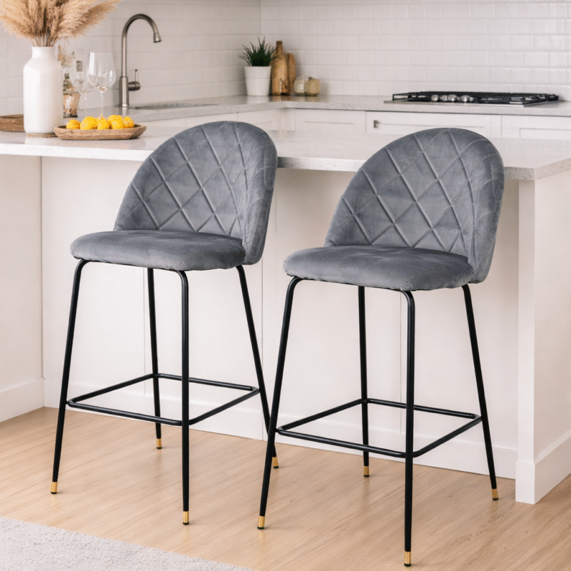 Banqueta Gris oscuro pana - 2unid