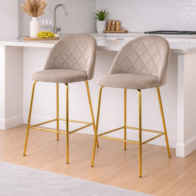 Banqueta taupe gold pana - 2 unid