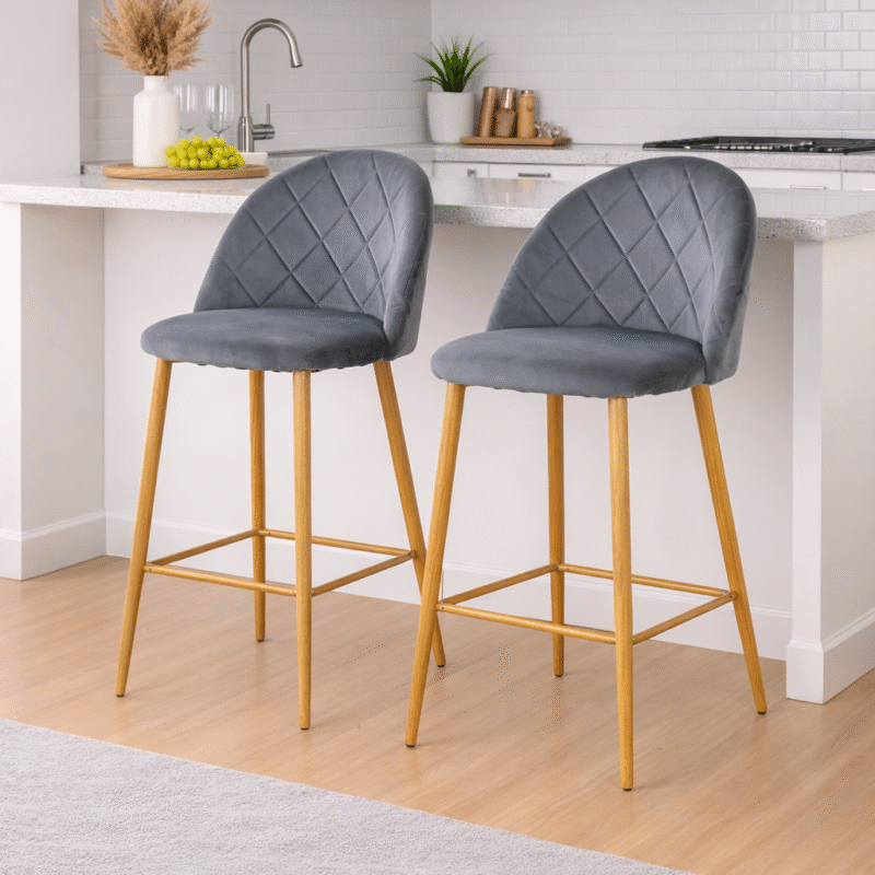 Banqueta gris oscuro pana - 2unid