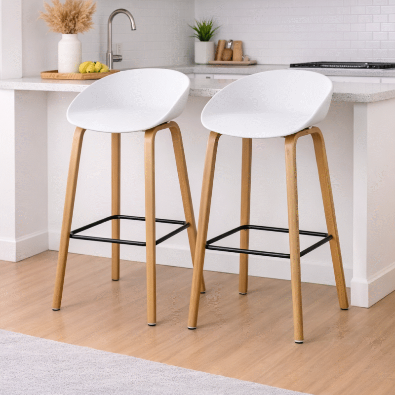 Banqueta nordica blanca - 2 unid