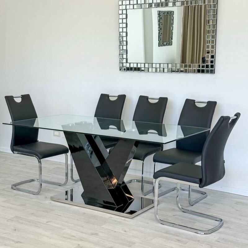 Mesa 180x90 + 4 Sillas Eco cuero