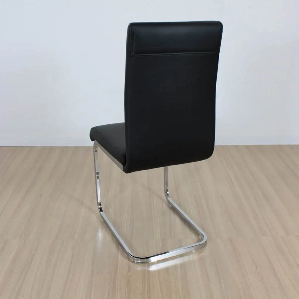 Mesa insgnia cromo + 4 sillas negra eco cuero - Imagen 3